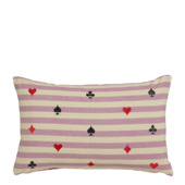Kussen streep kaartensymbolen lila 55 x 35 cm
