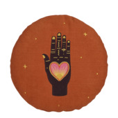 Kussen graphic hand bruin Ø 40 cm