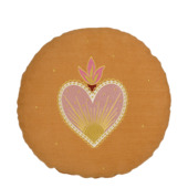 Kussen graphic hart oranje Ø 40 cm