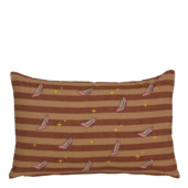 Kussen streep hakken bruin 55 x 35 cm