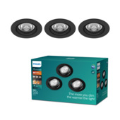 Philips inbouwspot Impala zwart 3pack