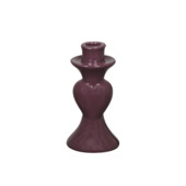 Keramieken kandelaar burgundy hart 7,5x7,5x15cm