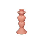 Keramieken kandelaar roze 8,5x8,5x19,5cm