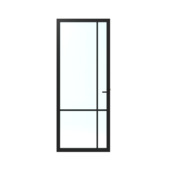 Lundia binnendeur Lumen En 1C04 blank glas zwart gegrondverfd opdek links 83 x 201,5 cm inclusief deurbeslag