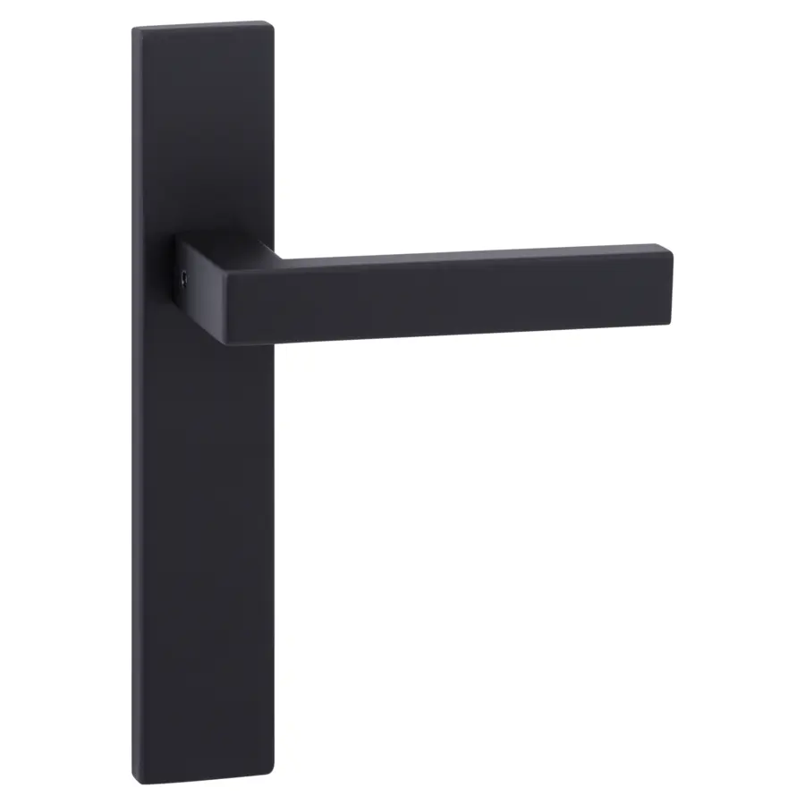 Karwei deurkruk set Chelsea recht blind schild zwart RVS