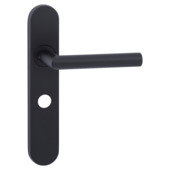 Novidade deurkrukset Porto ovaal schild met vrij-bezet sluiting 63/8 mm zwart RVS