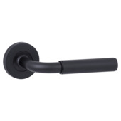 Karwei deurkruk set Roy rond rozet zwart RVS