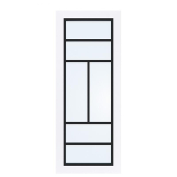 Arne & Bodil binnendeur ABD507 blank glas - extra wit afgelakt - glaslat diep zwart