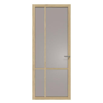 Arne & Bodil binnendeur ABE103 brons glas - licht eiken houtlook afwerking