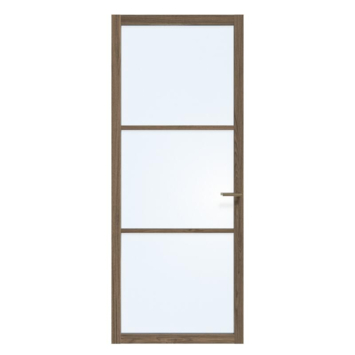 Arne & Bodil binnendeur ABE101 blank glas - donker eiken houtlook afwerking