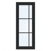 Arne & Bodil binnendeur ABD504 blank glas - diep zwart afgelakt