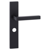 Novidade deurkrukset Wenen recht schild met vrij-bezet sluiting 63/8 mm zwart RVS