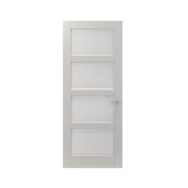 Lundia binnendeur Frama En 2G04 mat facet glas wit gegrondverfd opdek links 83 x 201,5 cm