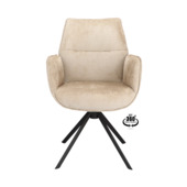 Eetkamerstoel Onne Movie desert beige chenille stof met armleuning