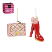 Kersthanger cadeau set handtas en naaldhak keramiek