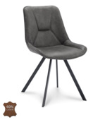 Eetkamerstoel Brett Bull graphite grijs leer