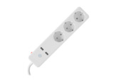 Qnect Wifi Stekkerdoos 3-voudig Wit 2X USB 1,5 M Snoer EU TYPE NL/ BE