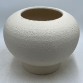 Pot rond off white paper finish - h21xd28cm
