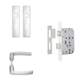 AXA binnendeurbeslag edge blokkruk sl55 met slot aluminium