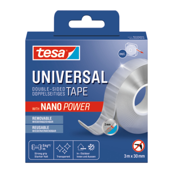 Tesa Universal Nanotape dubbelzijdig 3 m x 30 mm kopen? Overige tape | Karwei
