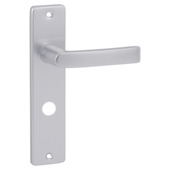 Karwei deurkruk set Blok recht schild vrij-bezet sluiting 63/8 mm aluminium