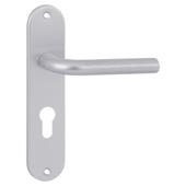 OK deurkruk set ovaal schild profielcilindergat 55 mm aluminium