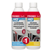 HG Vloeibare ontstopper 500 ml + Gratis HG Keukenontstopper 500 ml