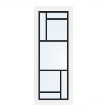 Arne & Bodil binnendeur ABD509 blank glas - wit afgelakt - glaslat diep zwart