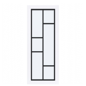 Arne & Bodil binnendeur ABD506 satijnglas - extra wit afgelakt - glaslat diep zwart