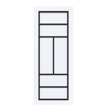 Arne & Bodil binnendeur ABD507 satijnglas - extra wit afgelakt - glaslat diep zwart