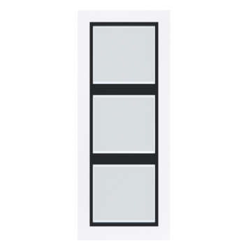 Arne & Bodil binnendeur ABB105 mat glas met blanke rand - extra wit afgelakt - glaslat diep zwart