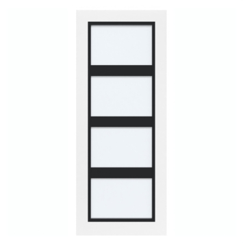 Arne & Bodil binnendeur ABB102 satijnglas - wit afgelakt - glaslat diep zwart