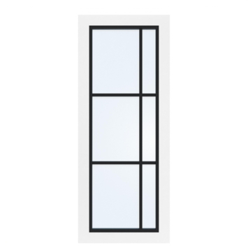 Arne & Bodil binnendeur ABD504 blank glas - wit afgelakt - glaslat diep zwart