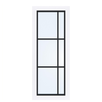 Arne & Bodil binnendeur ABD504 blank glas - extra wit afgelakt - glaslat diep zwart