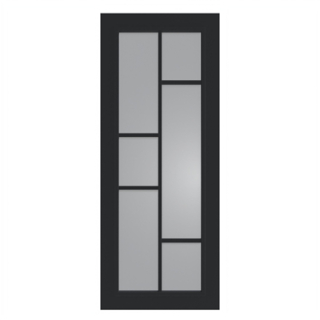 Arne & Bodil binnendeur ABD506 rook glas - diep zwart afgelakt - glaslat diep zwart