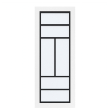 Arne & Bodil binnendeur ABD507 satijnglas - wit afgelakt - glaslat diep zwart