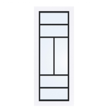 Arne & Bodil binnendeur ABD507 blank glas - extra wit afgelakt - glaslat diep zwart