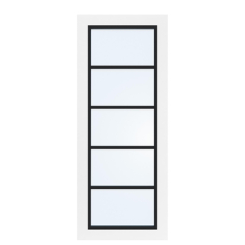 Arne & Bodil binnendeur ABD516 blank glas - wit afgelakt - glaslat diep zwart