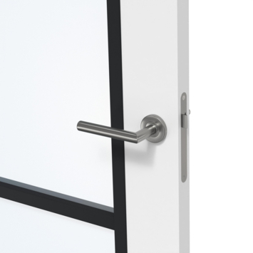 Arne & Bodil binnendeur ABB104 blank glas - wit afgelakt - glaslat diep zwart