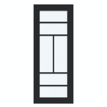 Arne & Bodil binnendeur ABD507 satijnglas - diep zwart afgelakt - glaslat diep zwart