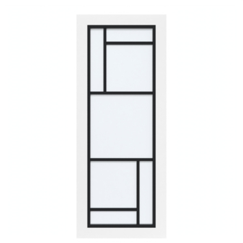 Arne & Bodil binnendeur ABD509 satijnglas - wit afgelakt - glaslat diep zwart