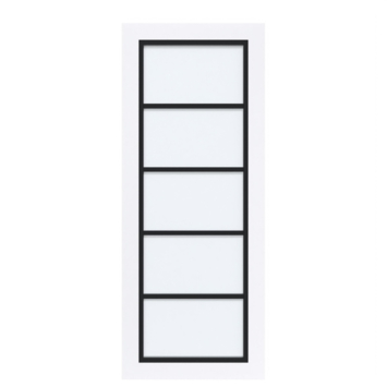 Arne & Bodil binnendeur ABD516 satijnglas - extra wit afgelakt - glaslat diep zwart