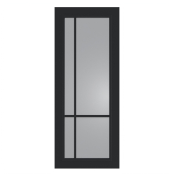 Arne & Bodil binnendeur ABD522 rook glas - diep zwart afgelakt - glaslat diep zwart