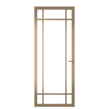 Arne & Bodil binnendeur ABE107 satijnglas - metallic brons staallook afwerking