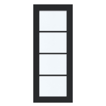 Arne & Bodil binnendeur ABD524 satijnglas - diep zwart afgelakt - glaslat diep zwart