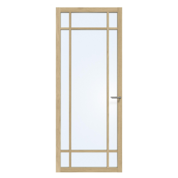 Arne & Bodil binnendeur ABE107 blank glas - licht eiken houtlook afwerking