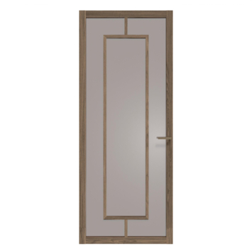 Arne & Bodil binnendeur ABE108 brons glas - donker eiken houtlook afwerking