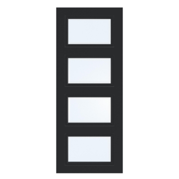 Arne & Bodil binnendeur ABT308 blank facetglas - diep zwart afgelakt
