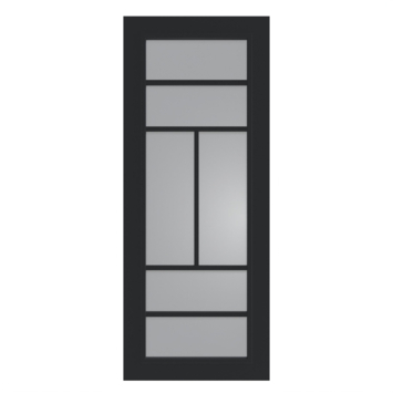 Arne & Bodil binnendeur ABD507 rook glas - diep zwart afgelakt - glaslat diep zwart