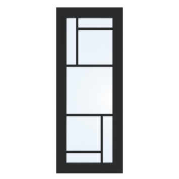 Arne & Bodil binnendeur ABD509 blank glas - diep zwart afgelakt - glaslat diep zwart